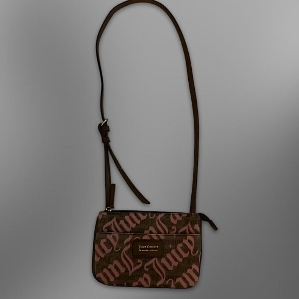 Juicy Couture Crossbody Bag Adjustable Strap Iconic Branding Design Brown W OS